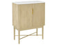 Vida Marble Top WIne Cabinet, Blonde Finish