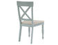 Darcy Solid Wood Side Chair, Mint Green and Parchment Finish