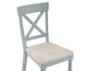 Darcy Solid Wood Side Chair, Mint Green and Parchment Finish