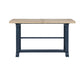 Darcy 64-82″Counter Table with 18-inch leaf, Midnight Blue and Natural Finish
