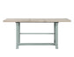 Darcy 64-82″Counter Table with 18-inch leaf, Mint Green and Natural Finish