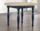 Darcy 5-Piece 42″ Round DIning Set, Midnight Blue and Natural Finish