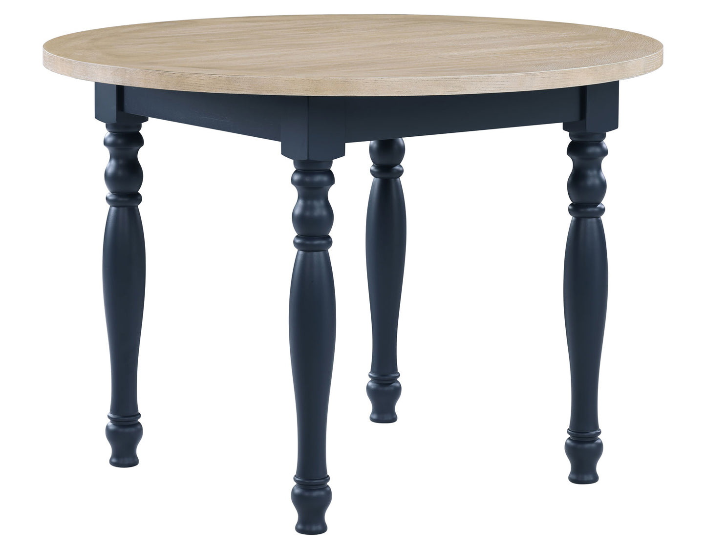 Darcy 5-Piece 42″ Round DIning Set, Midnight Blue and Natural Finish