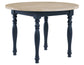 Darcy 5-Piece 42″ Round DIning Set, Midnight Blue and Natural Finish