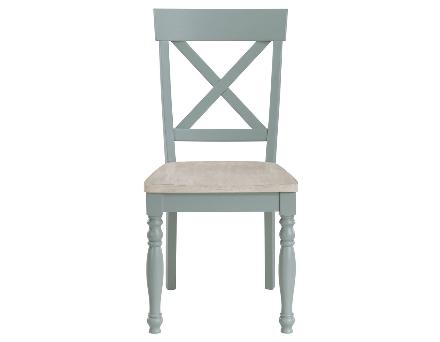 Darcy 5-Piece 42″ Round Dining Set, Mint Green and Washed Linen Finish