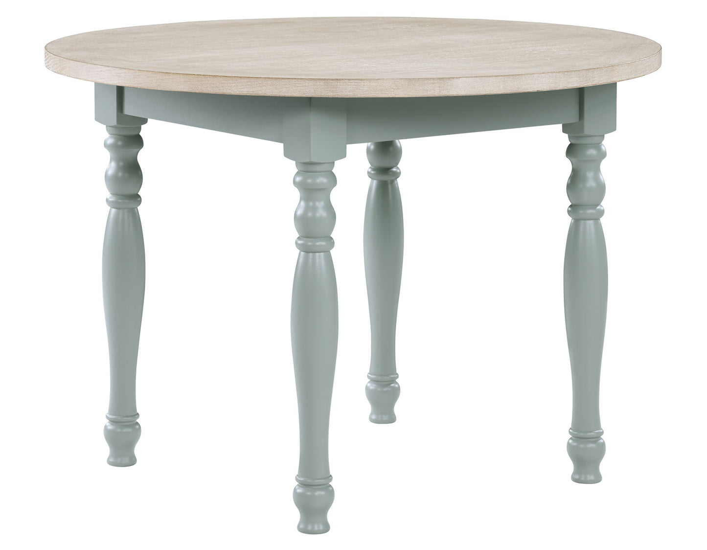 Darcy 42″ Round Dining Table, Mint Green and Parchment Finish