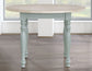 Darcy 42″ Round Dining Table, Mint Green and Parchment Finish