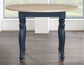 Darcy 42″ Round Dining Table, Midnight Blue and Natural Finish