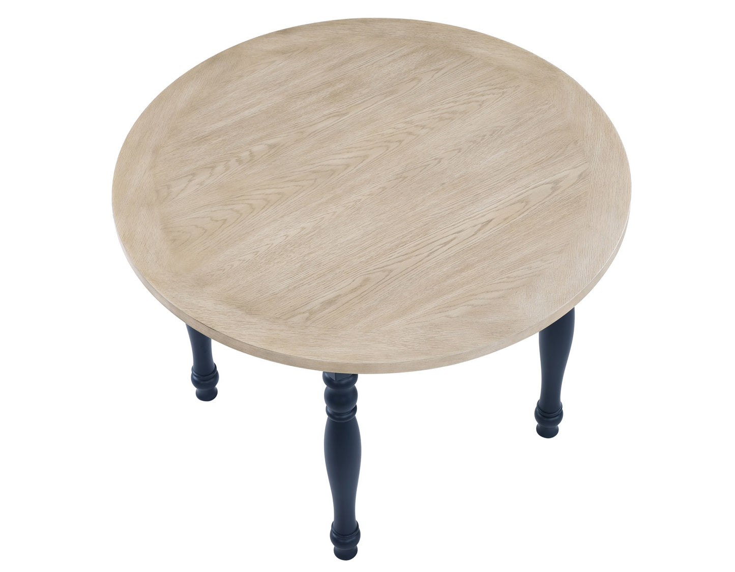 Darcy 42″ Round Dining Table, Midnight Blue and Natural Finish