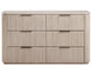 Henry 65″ 6-Drawer Reeded Dresser, Tan Finish