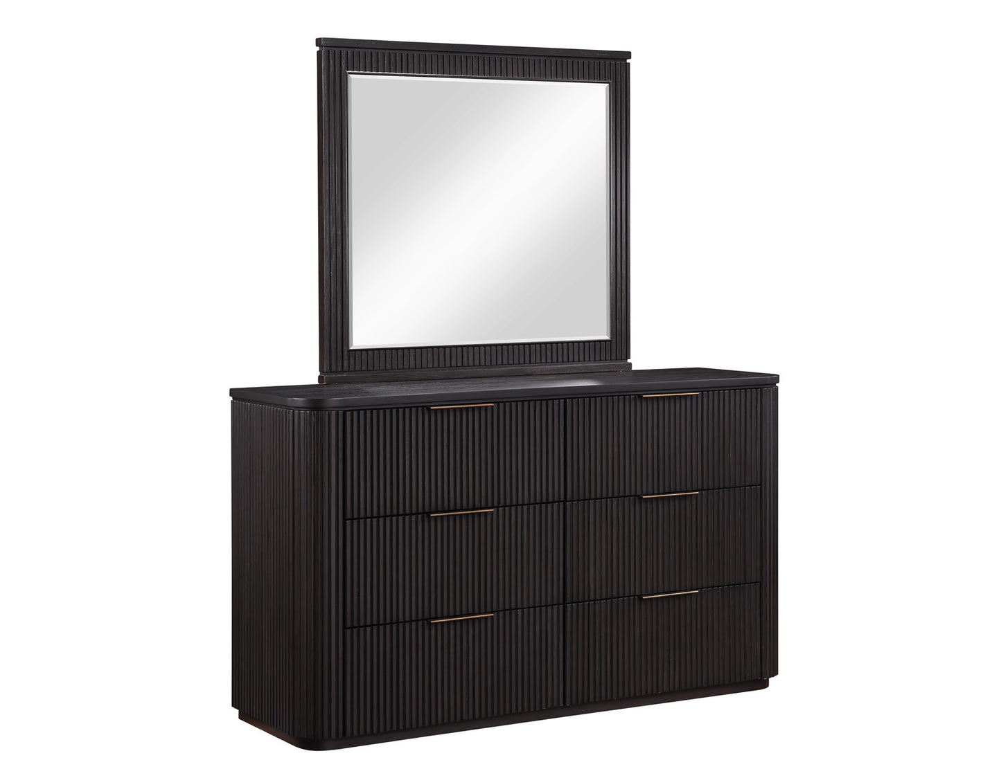 Henry Reeded 42″ Mirror, Espresso Finish