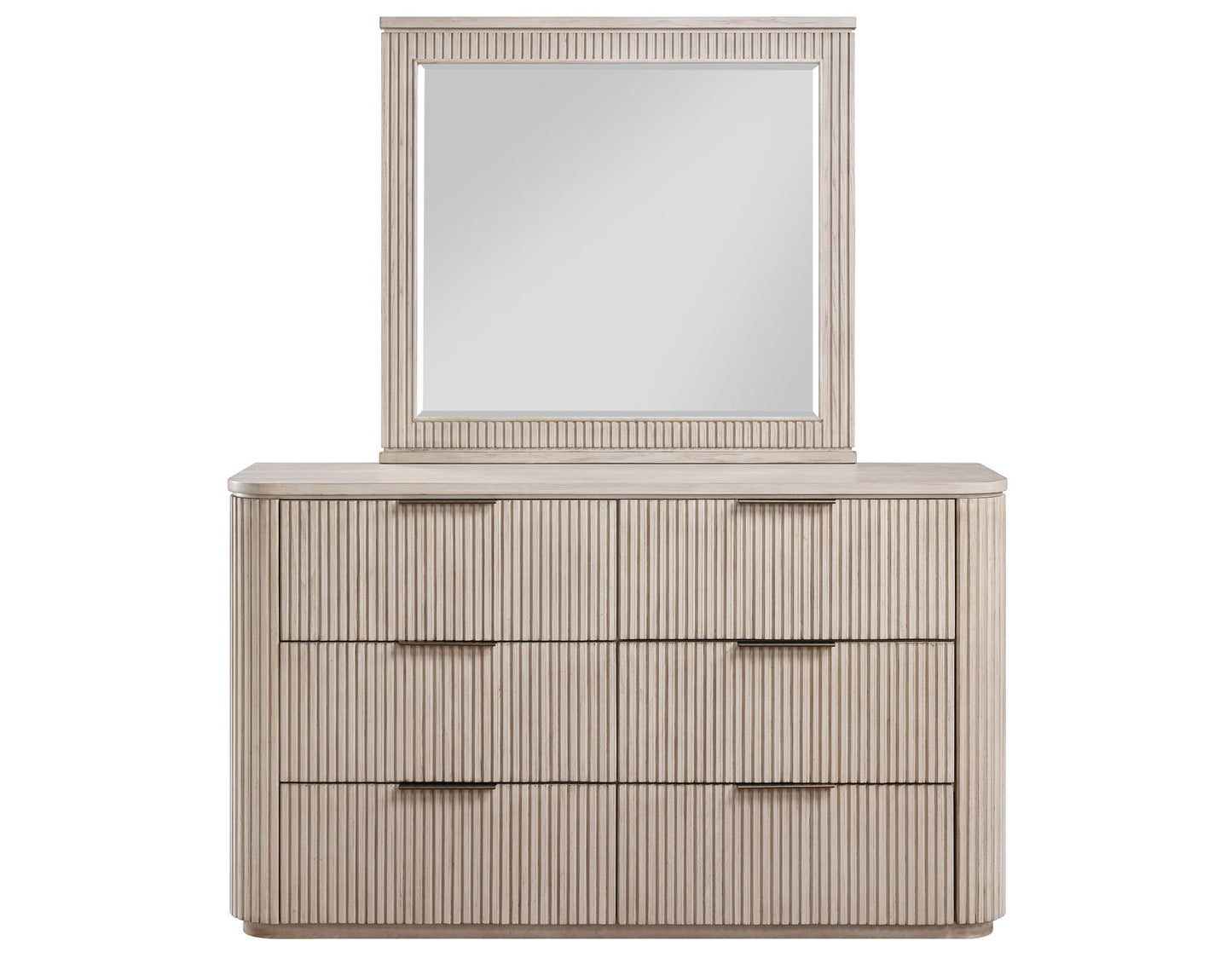 Henry Reeded 42″ Mirror, Tan Finish