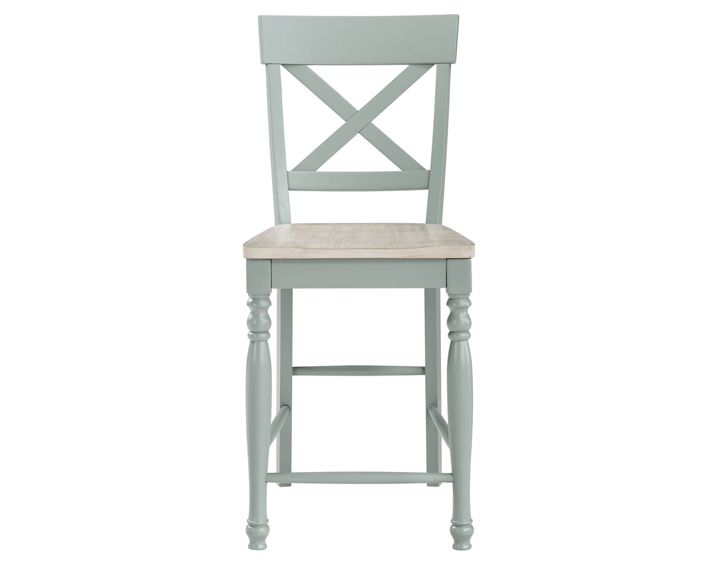 Darcy Solid Wood 24″ Counter Stool, Mint Green and Parchment Finish