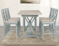 Darcy Solid Wood 24″ Counter Stool, Mint Green and Parchment Finish