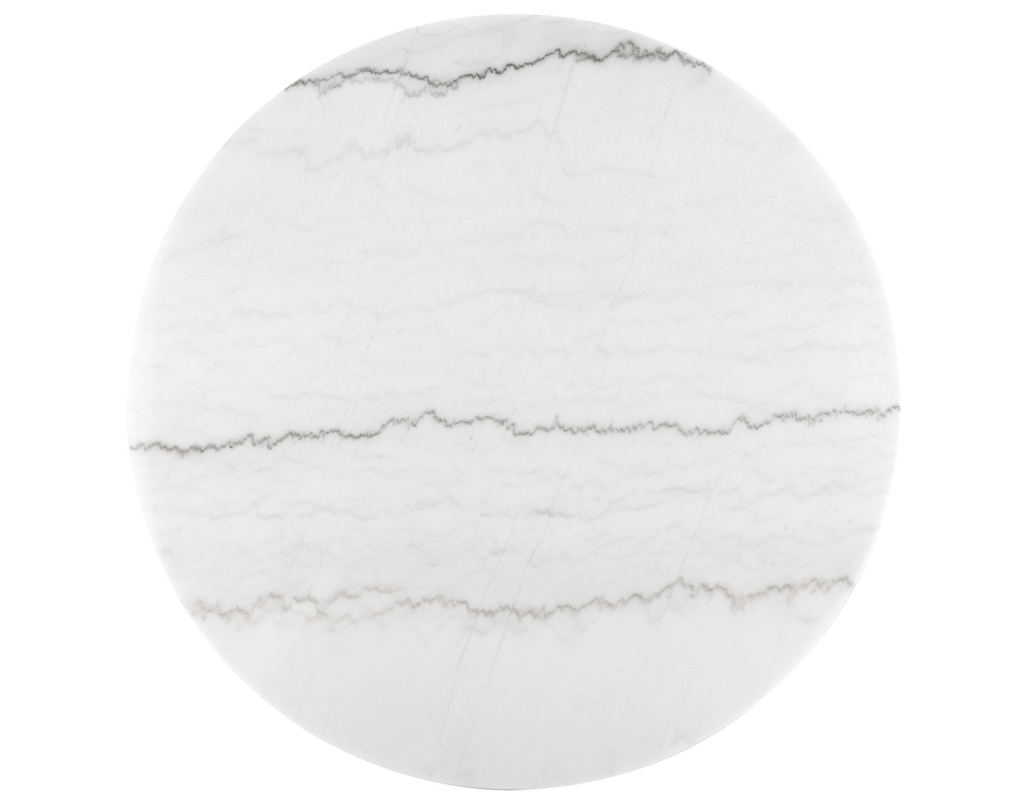 Conrad 48″White Marble Top Table with Black Conical Base