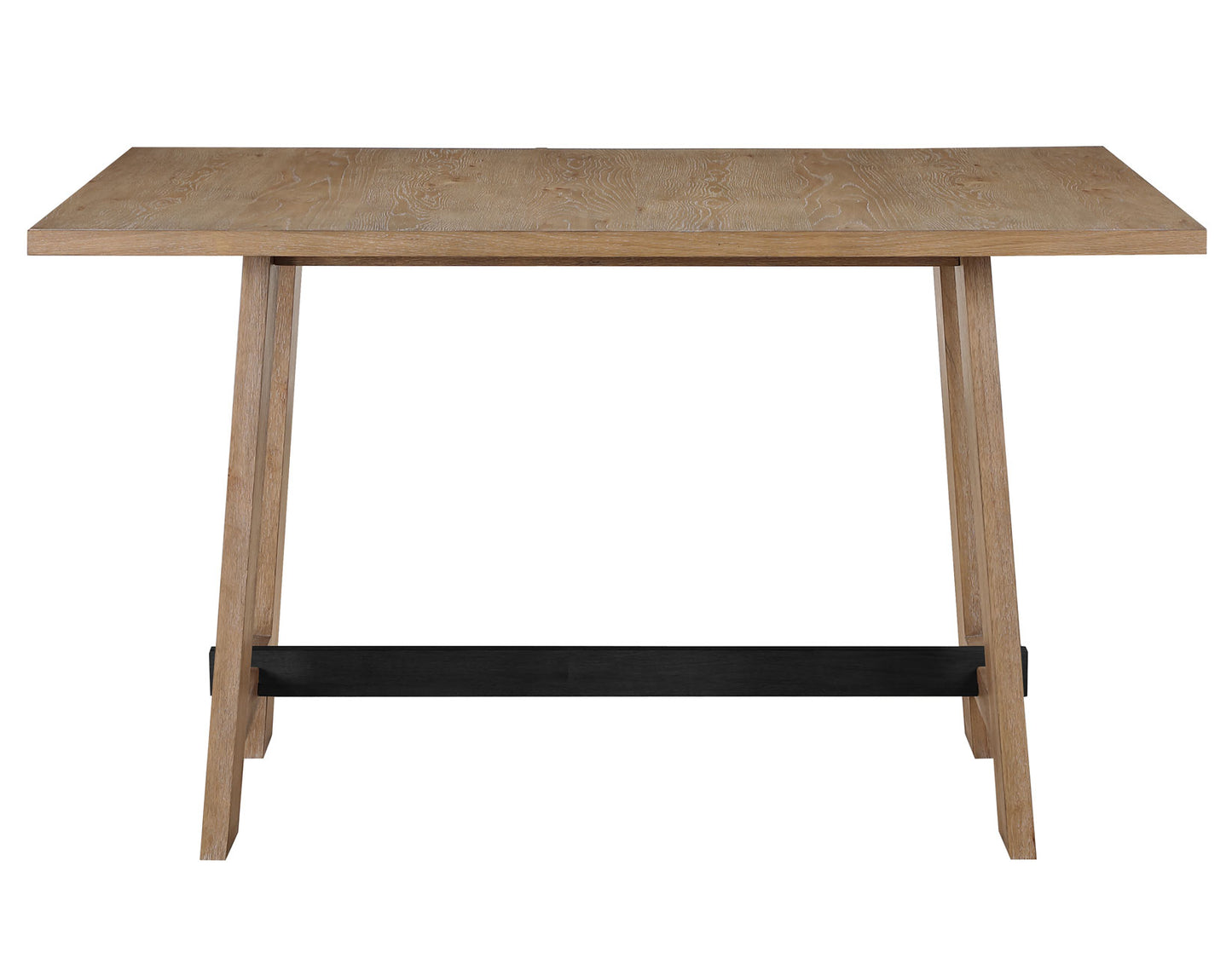 Aubrey 59.5″ Counter Table, Drifwood with Black Stretchers
