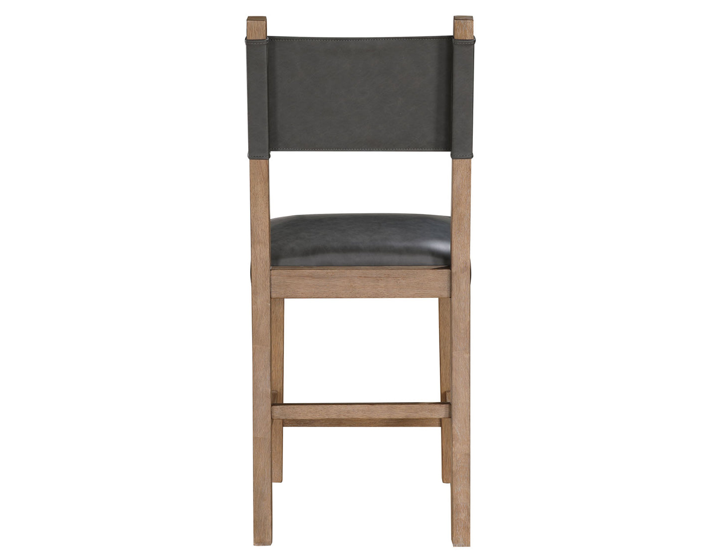 Aubrey 24″ Counter Chair, Gray Vegan Leather with Driftwood finish