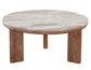 Sidney 36″ Round Brown Marble Top Coffee Table