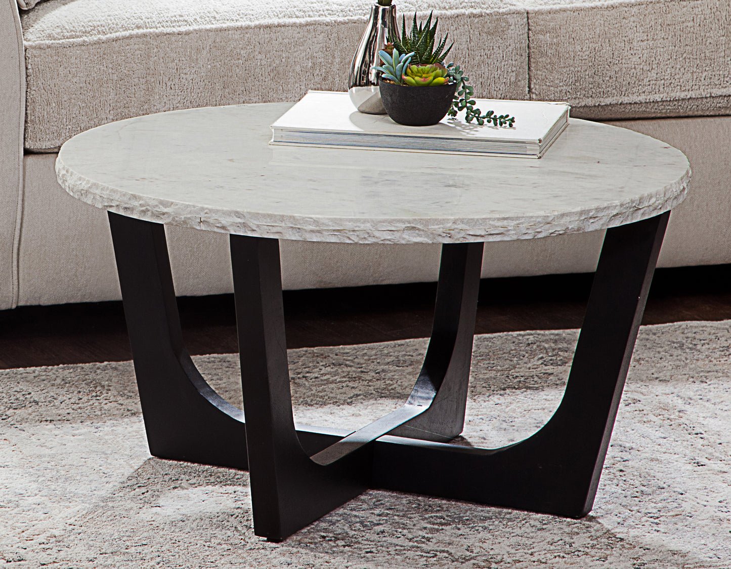 Chrissy 32″ Solid White Marble Top Coffee Table