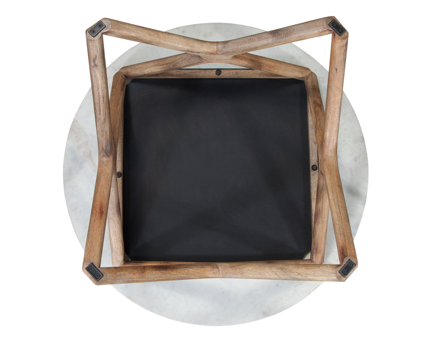 Wyman Banswara 36″ Round White Marble Top Cocktail Table