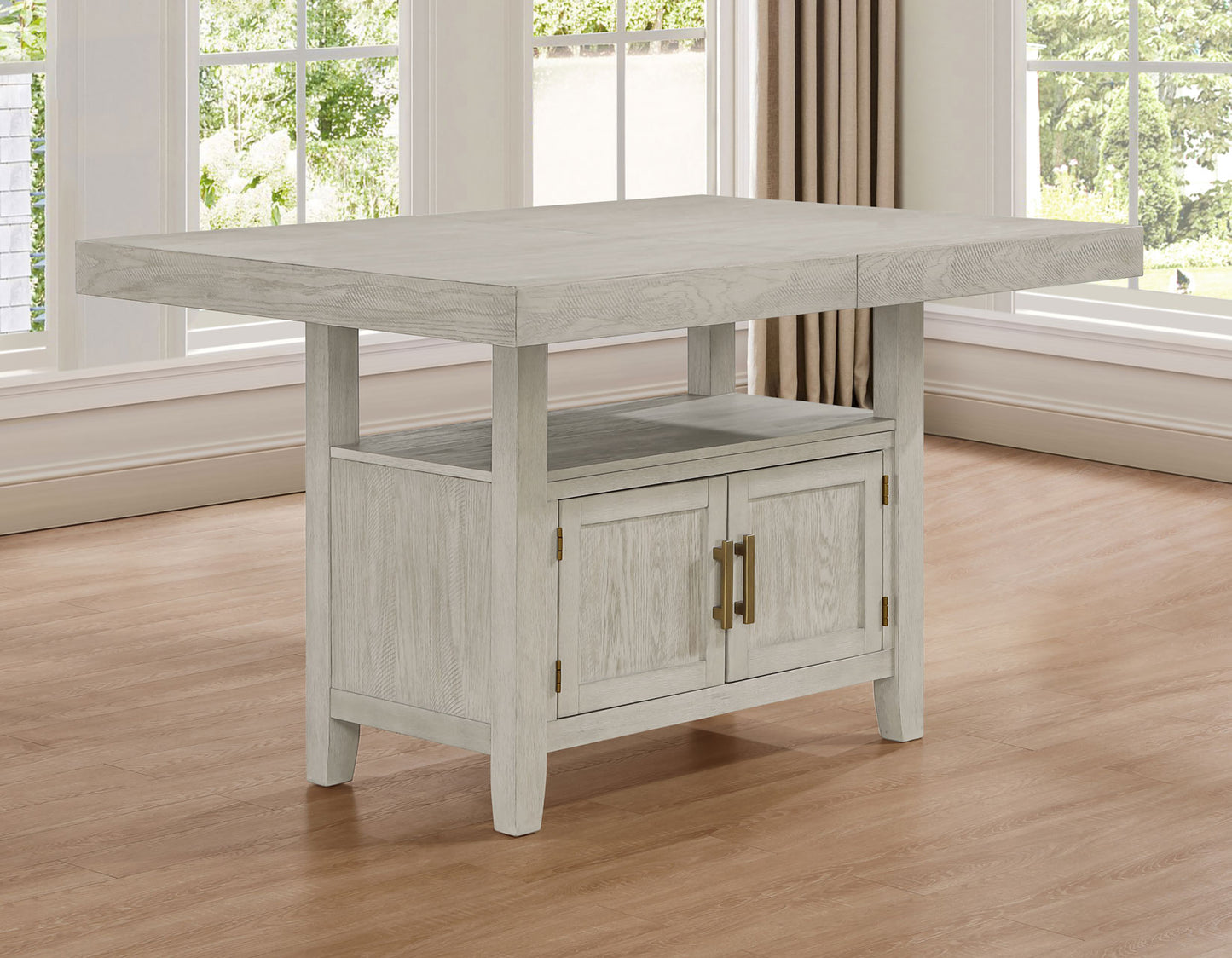 Garland 60-80″ Counter Table with 20″ Leaf, Greige Finish