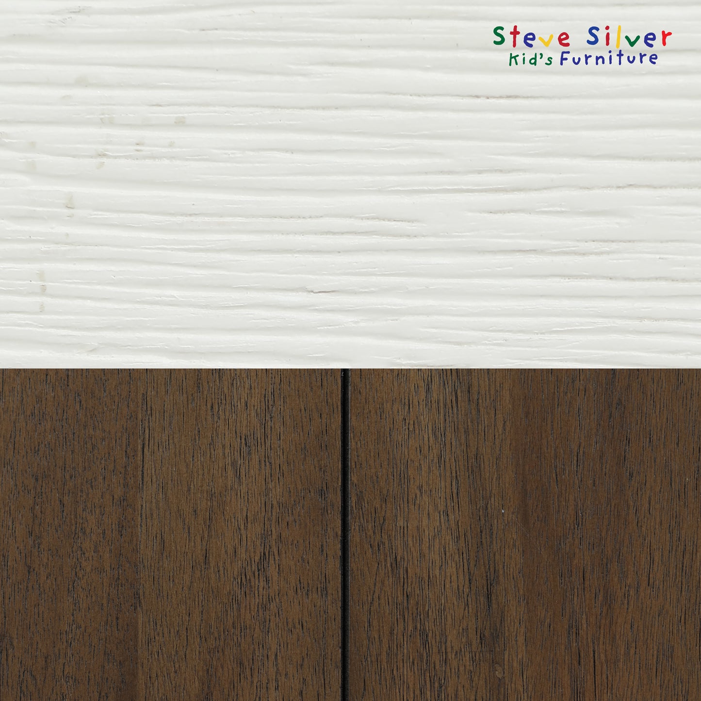 Joanna Kids Solid Wood Side Chair, Ivory and Mocha Finish