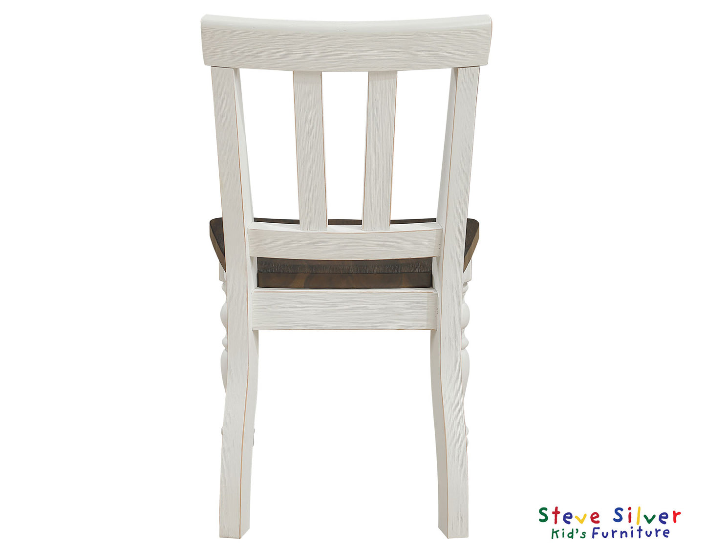 Joanna Kids Solid Wood Side Chair, Ivory and Mocha Finish