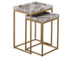 Chantel Solid Brown Marble Top Nesting Tables
