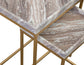 Chantel Solid Brown Marble Top Nesting Tables