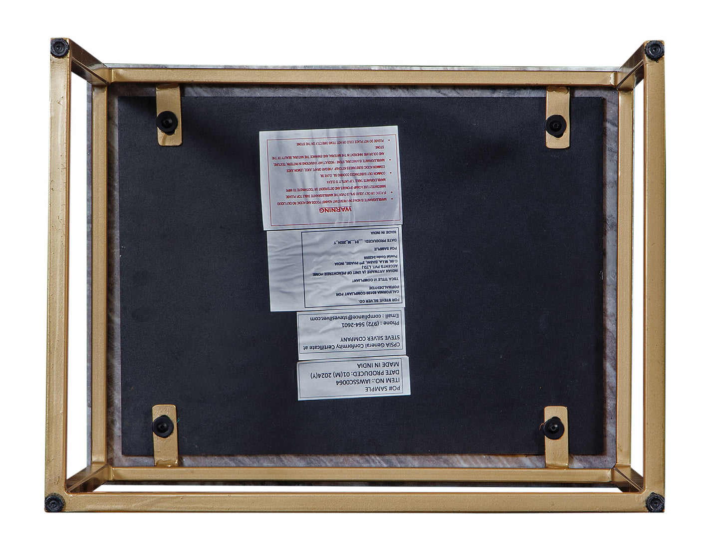 Chantel Solid Brown Marble Top Nesting Tables