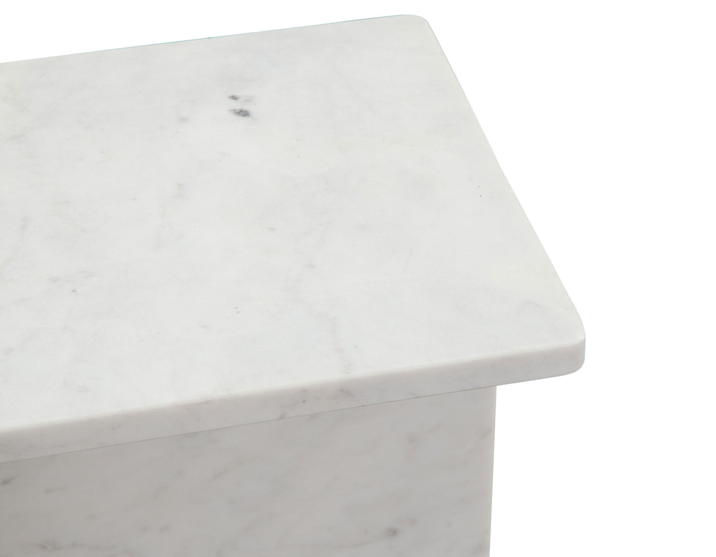 Irma I-Beam Solid Banswara White Marble Accent Table