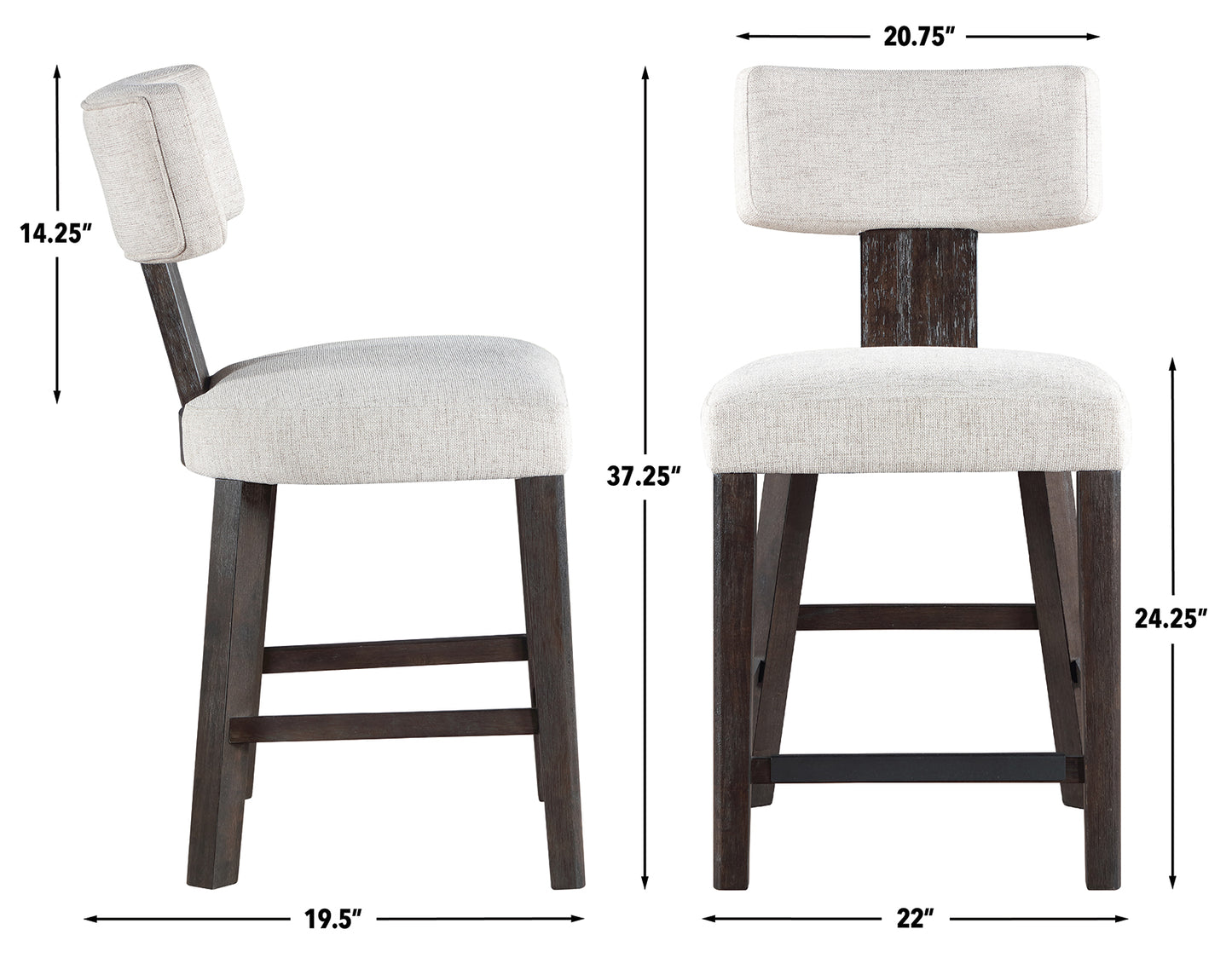 Oakley Counter Chair, Black