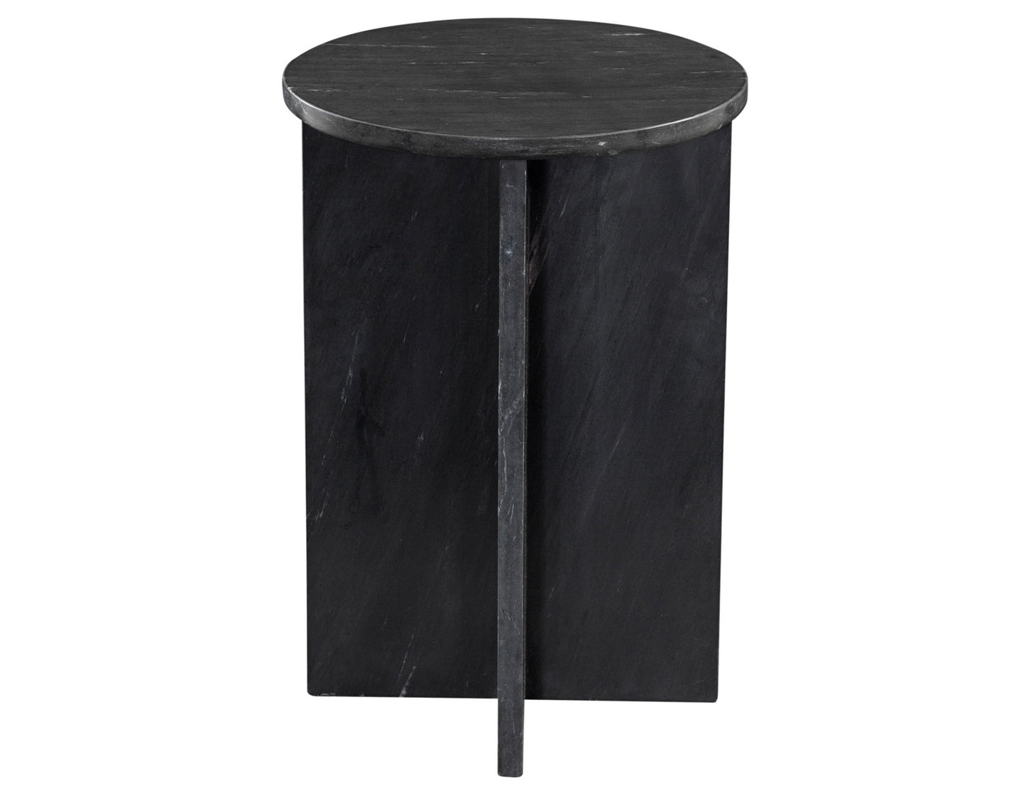 Niki Solid Black Marquina Marble End Table