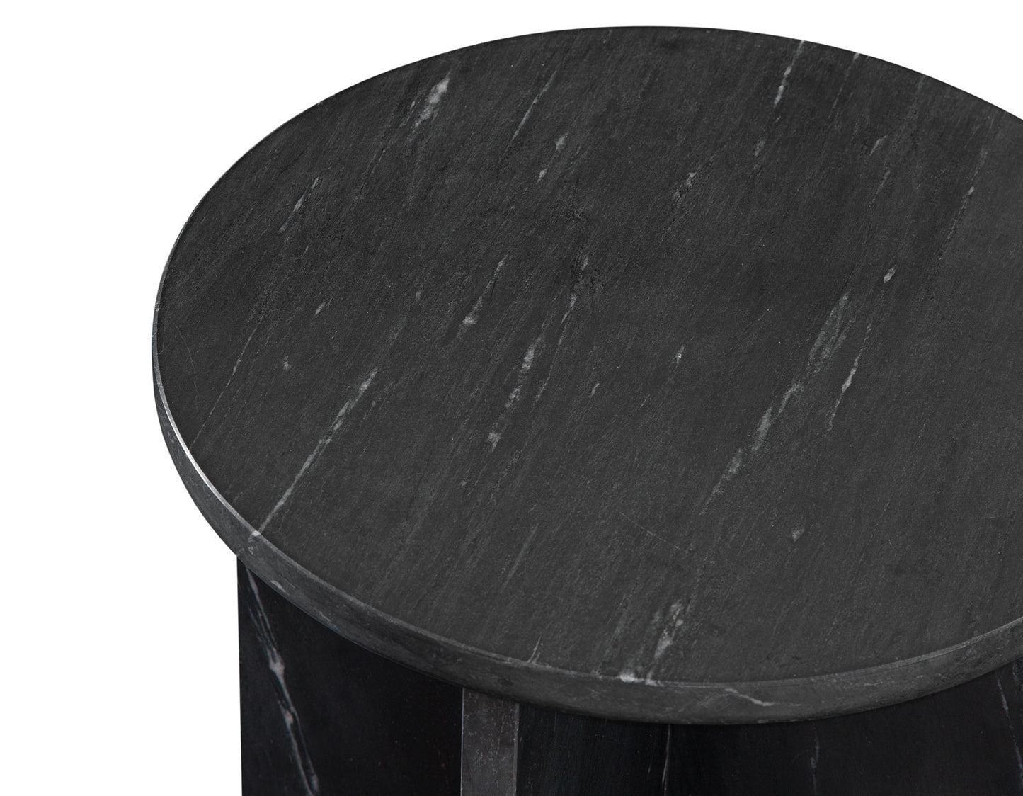 Niki Solid Black Marquina Marble End Table