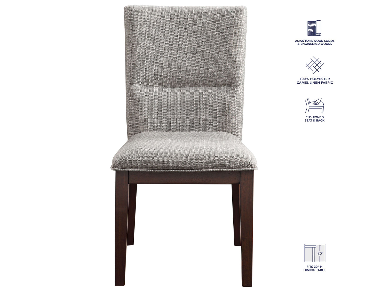 Amalie Side Chair, Camel Linen