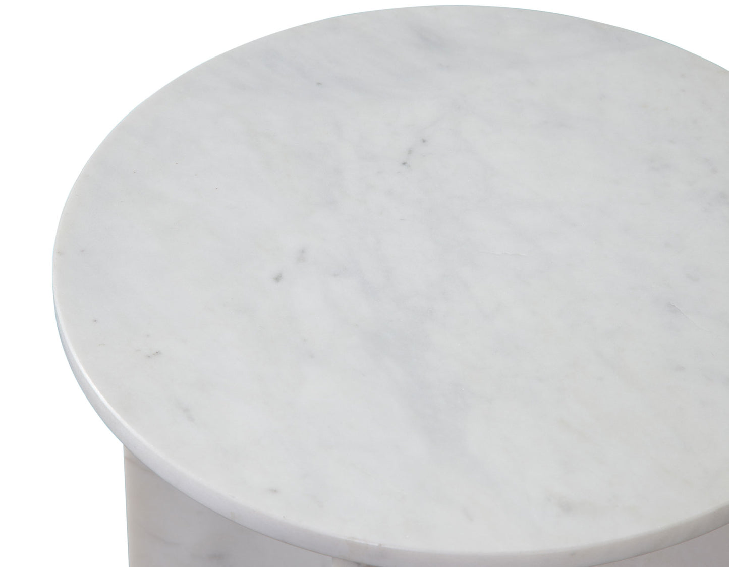 Niki Solid Banswara White Marble Accent Table