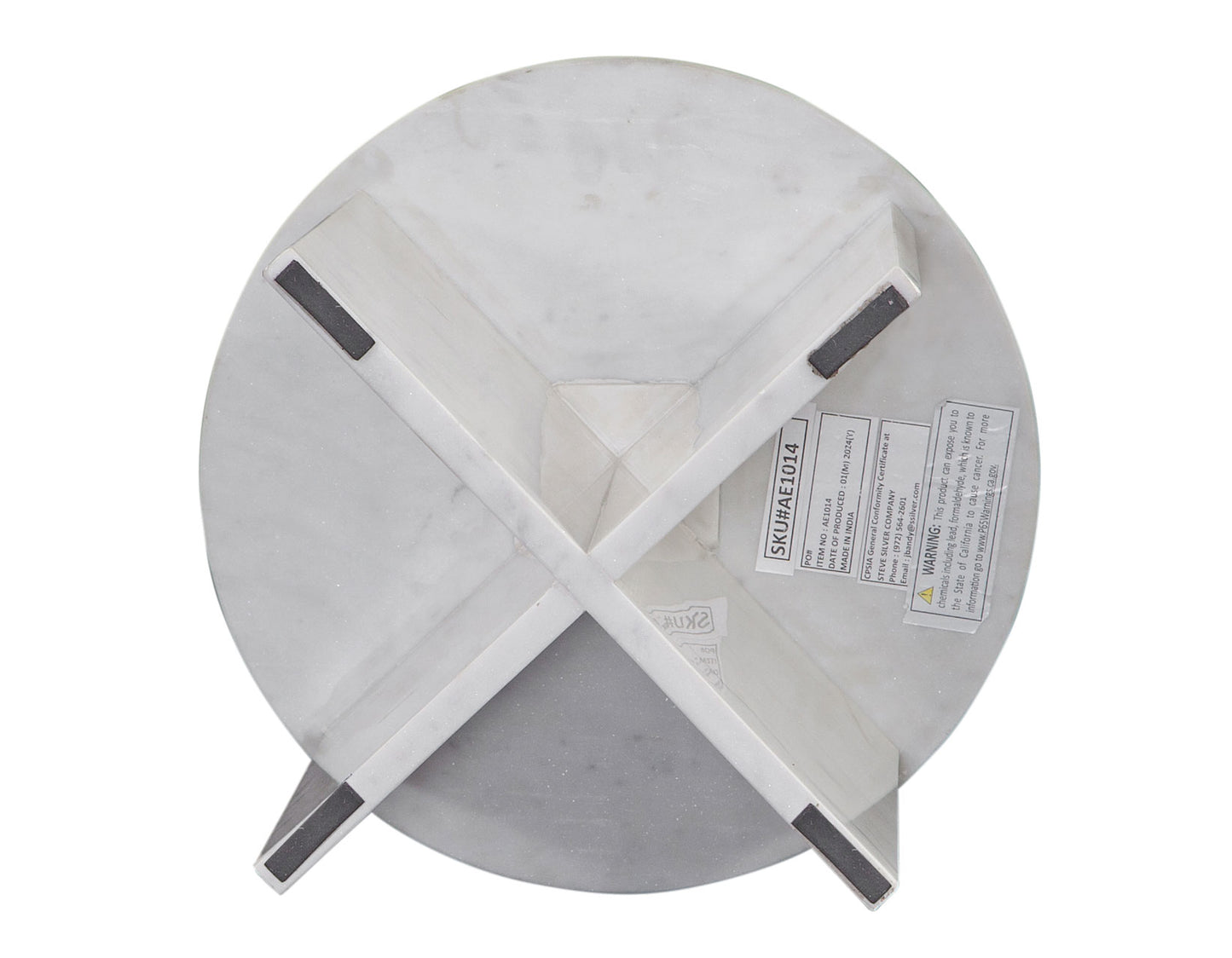 Niki Solid Banswara White Marble Accent Table