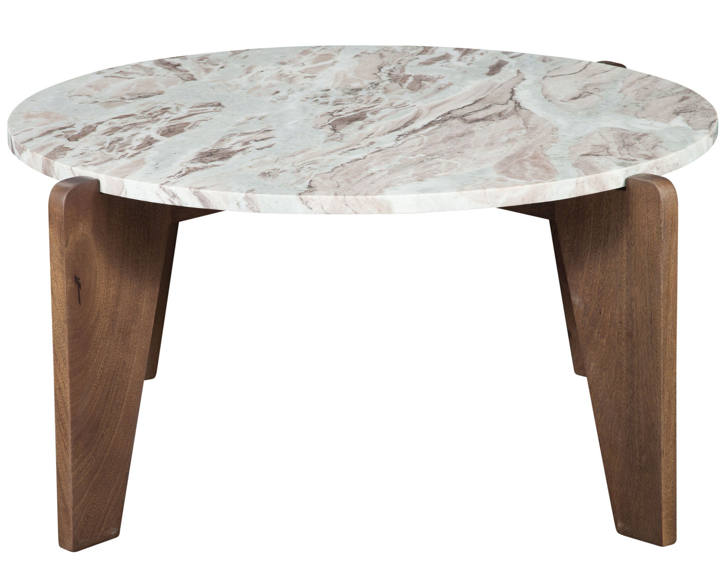 Shavon 32″ Round Solid Toronto Brown Marble Coffee Table