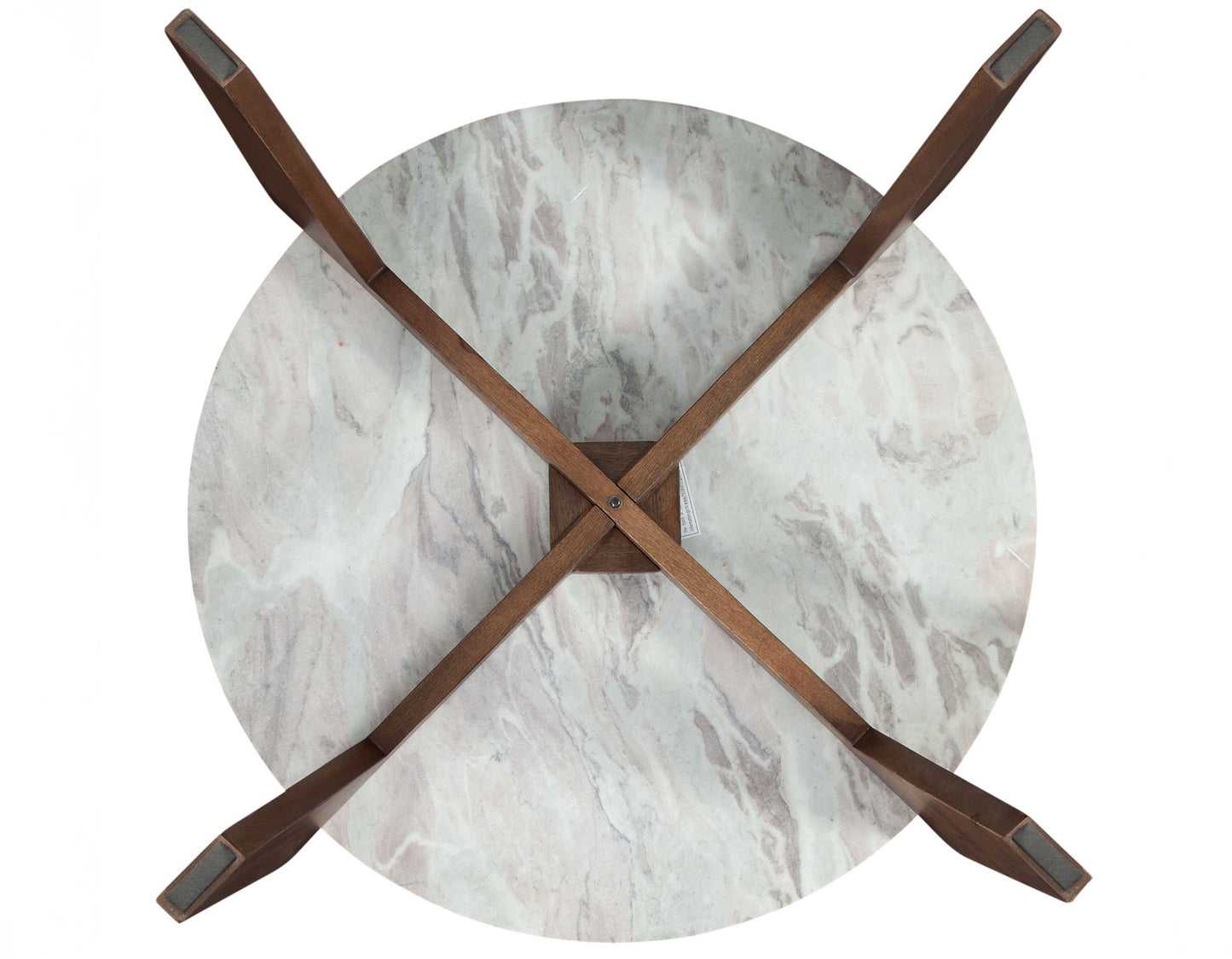 Shavon 32″ Round Solid Toronto Brown Marble Coffee Table
