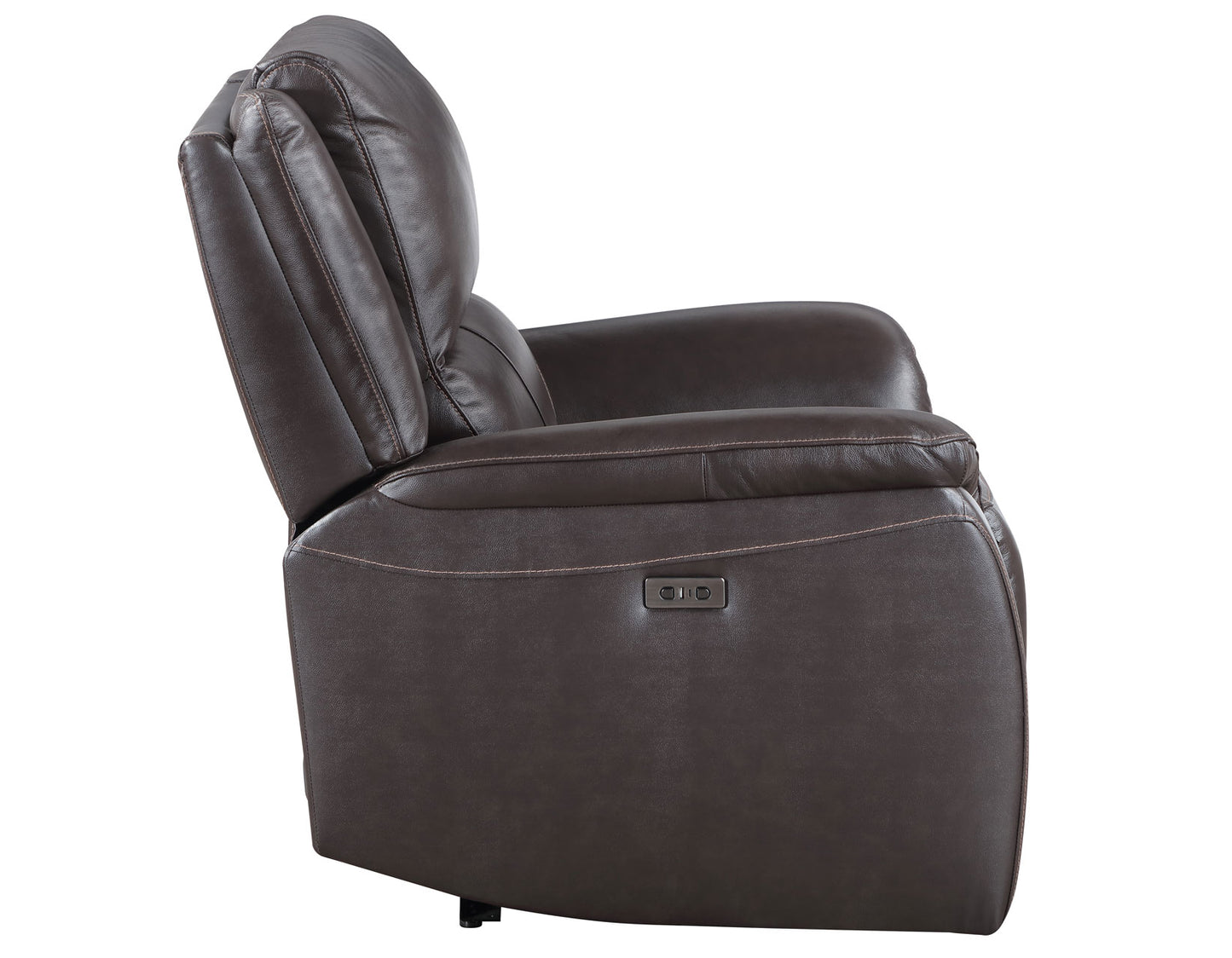 Alexandria Leather Power Recliner, Chocolate