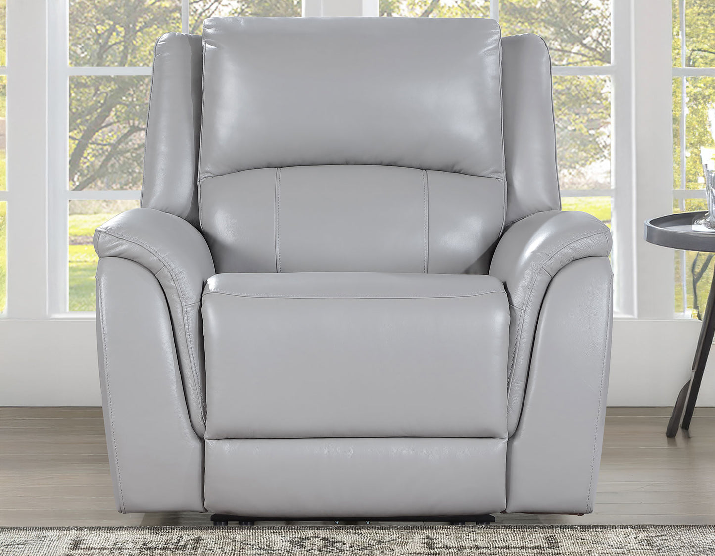 Alexandria Leather Power Recliner, Stone