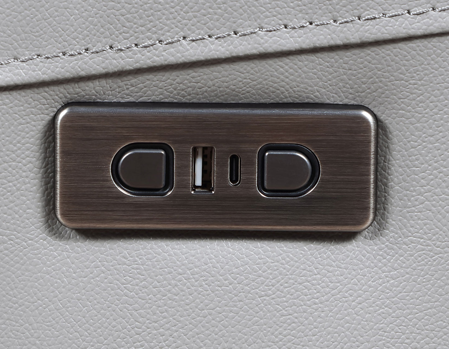 Alexandria Leather Power Recliner, Stone