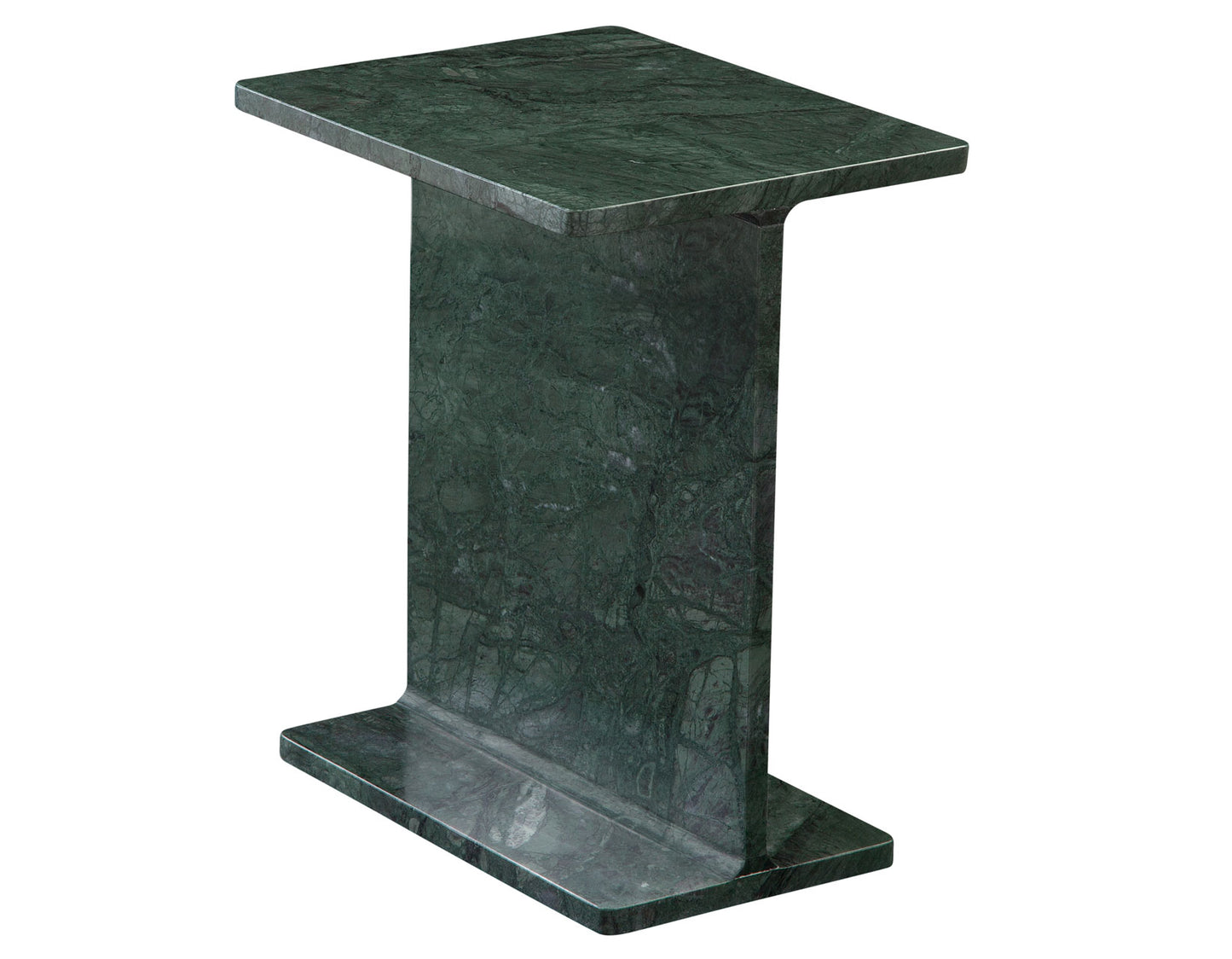 Irma I-Beam Solid Empress Green Marble Accent Table