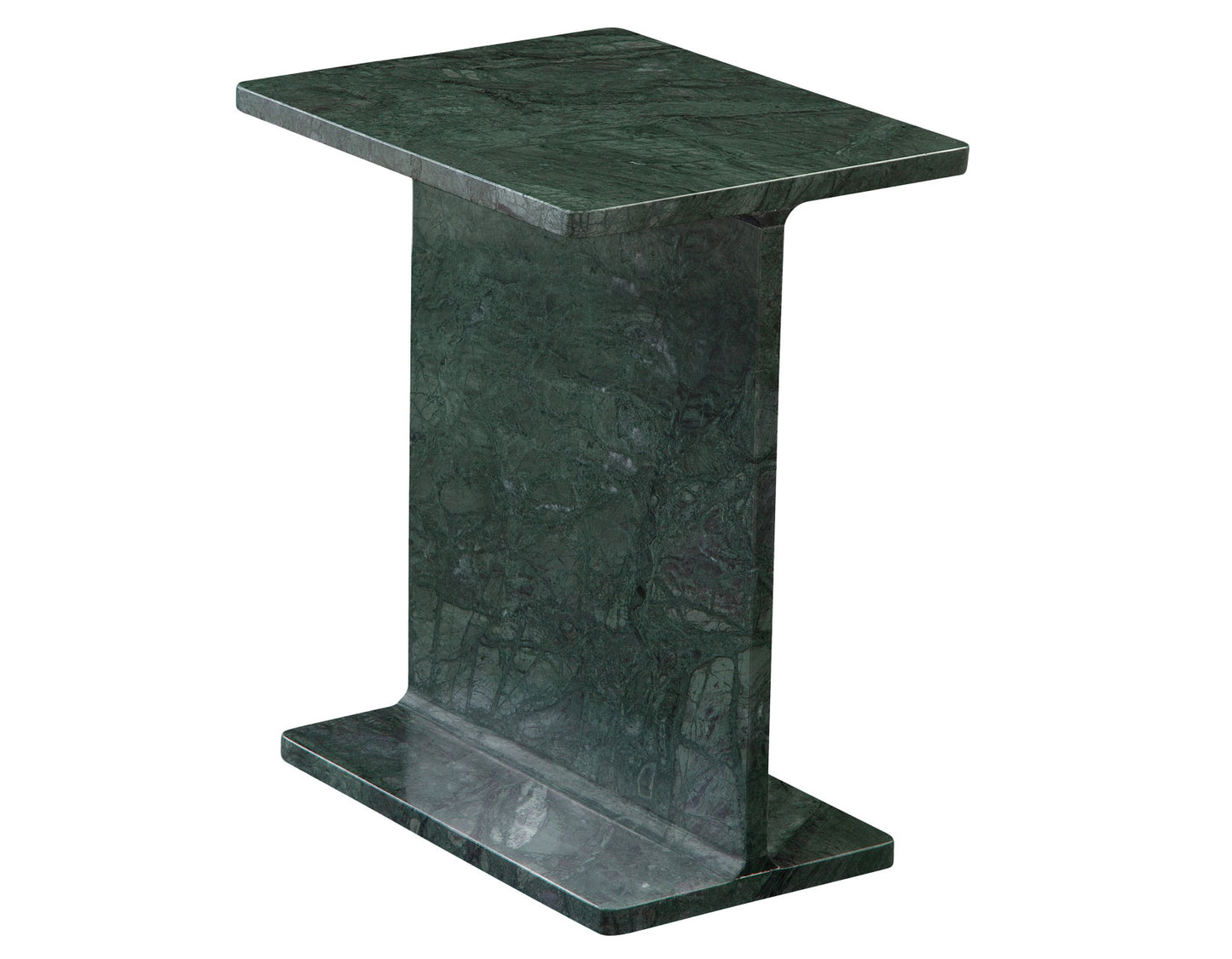 Irma I-Beam Solid Empress Green Marble Accent Table