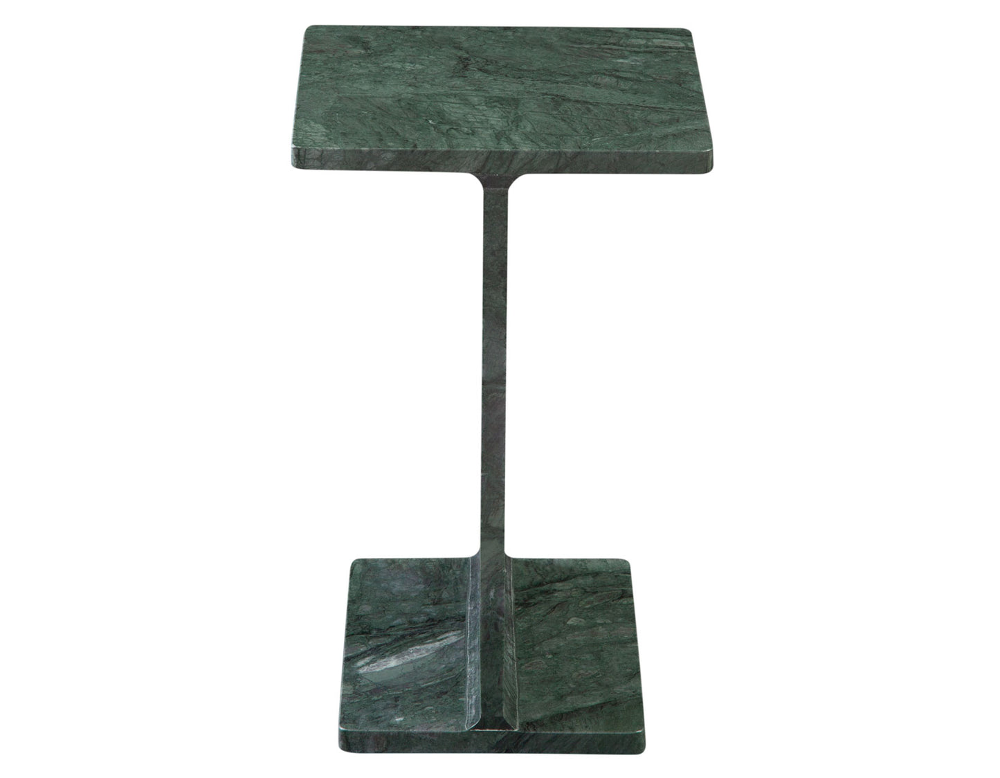 Irma I-Beam Solid Empress Green Marble Accent Table