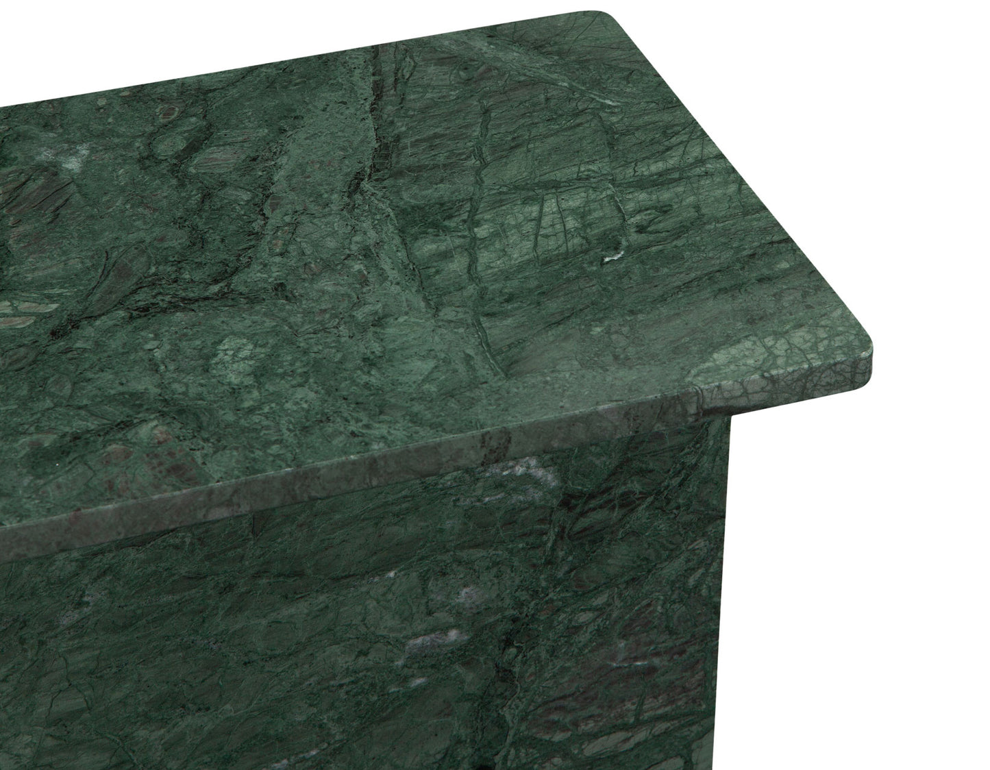 Irma I-Beam Solid Empress Green Marble Accent Table