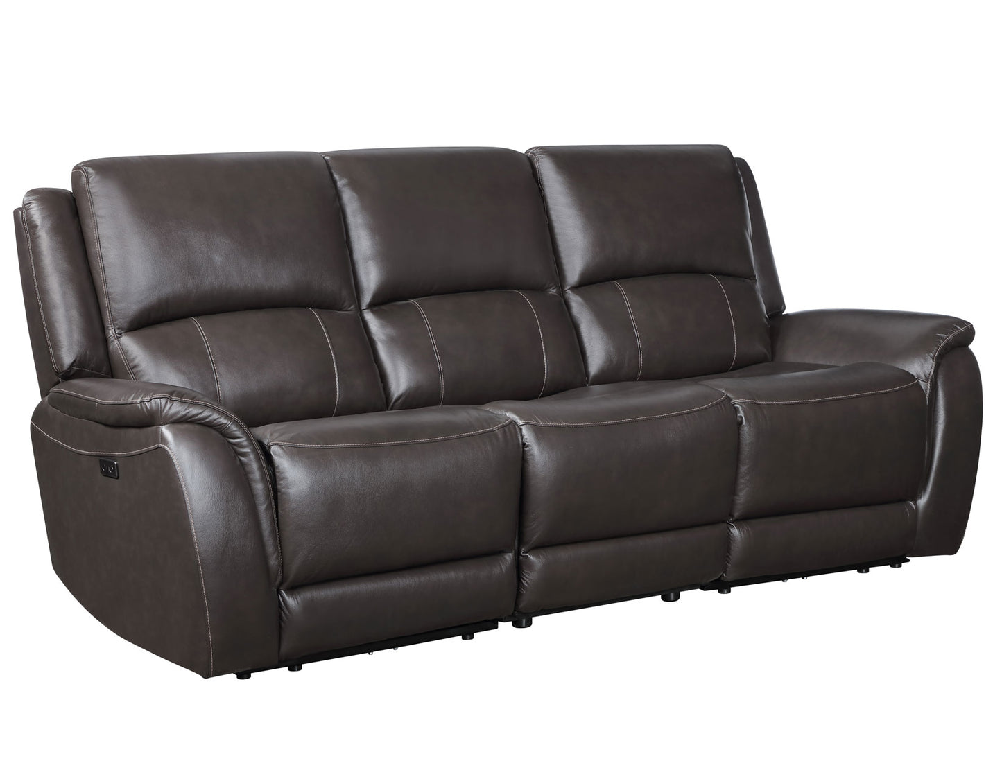 Alexandria 3-Piece Leather Reclining Set – Sofa, Loveseat, Recliner, Chocolate