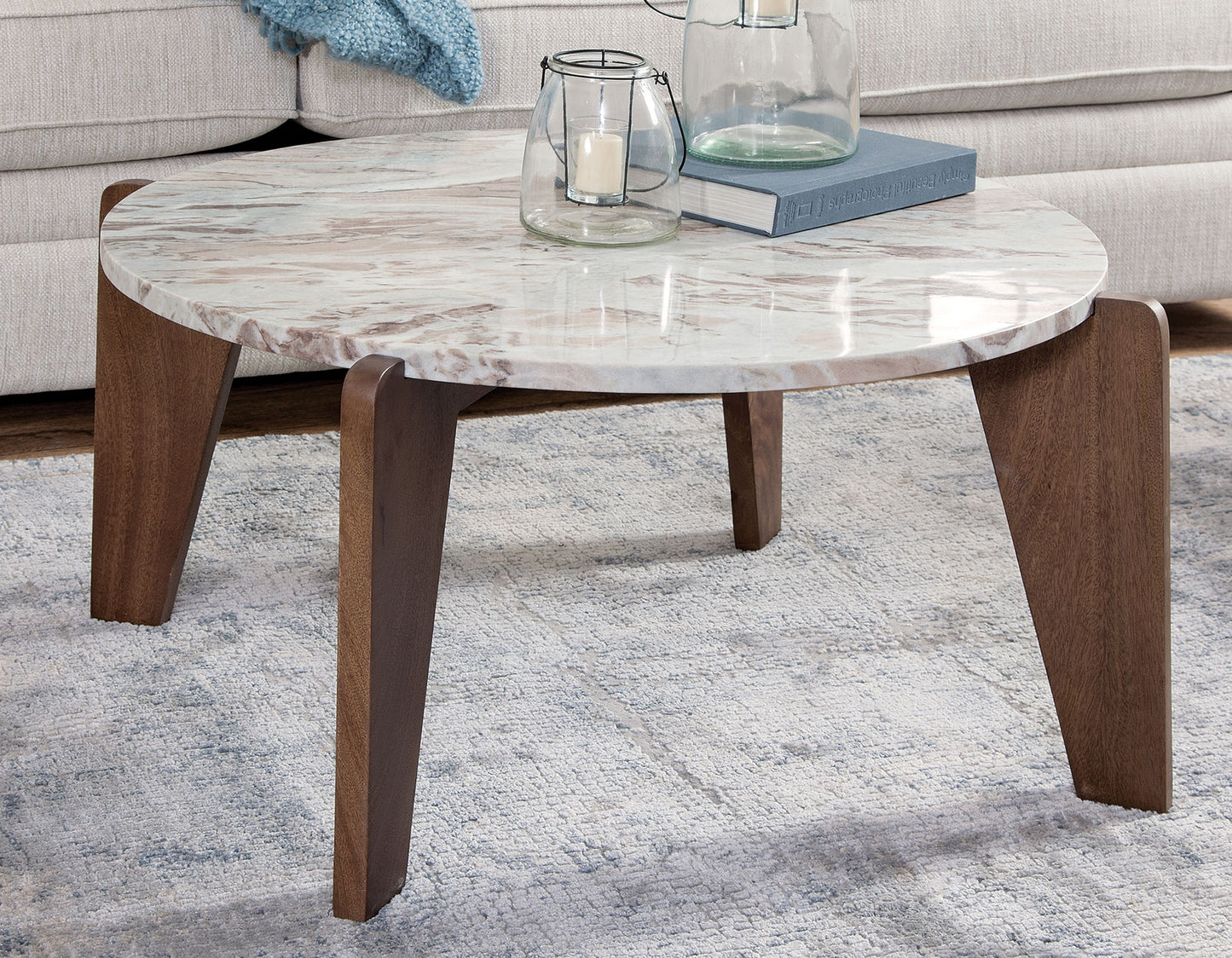 Shavon 3-Piece Solid Toronto Brown Marble Table Set