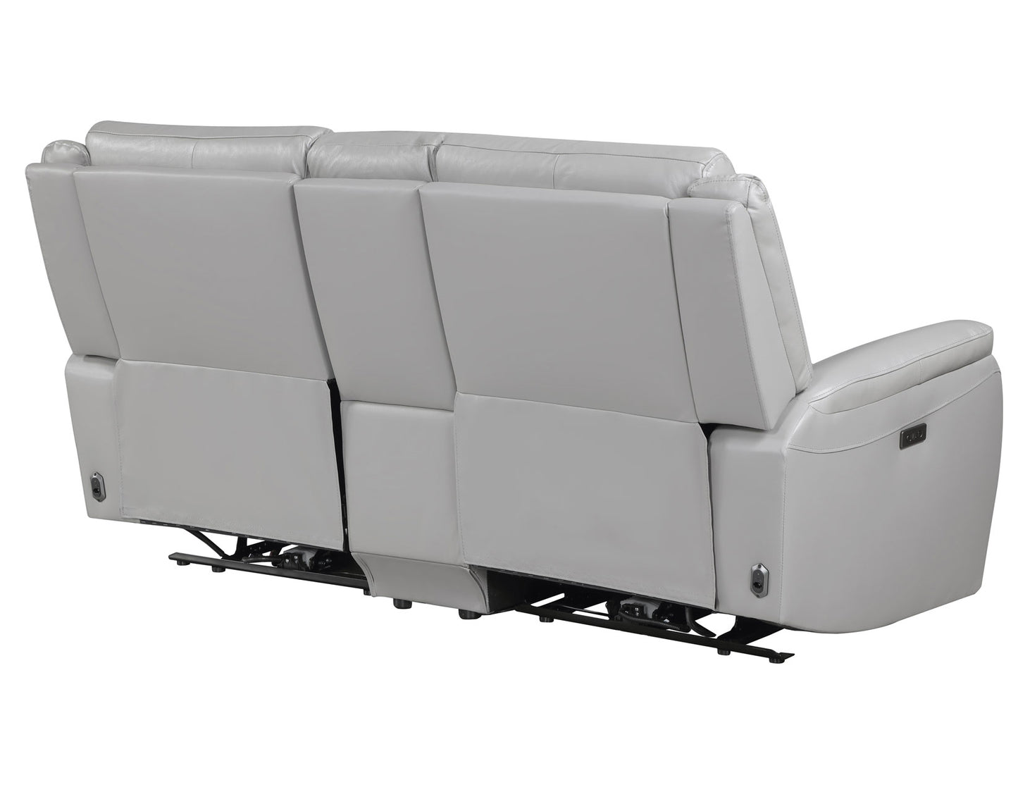 Alexandria Leather Power Reclining Console Loveseat, Stone