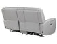 Alexandria Leather Power Reclining Console Loveseat, Stone